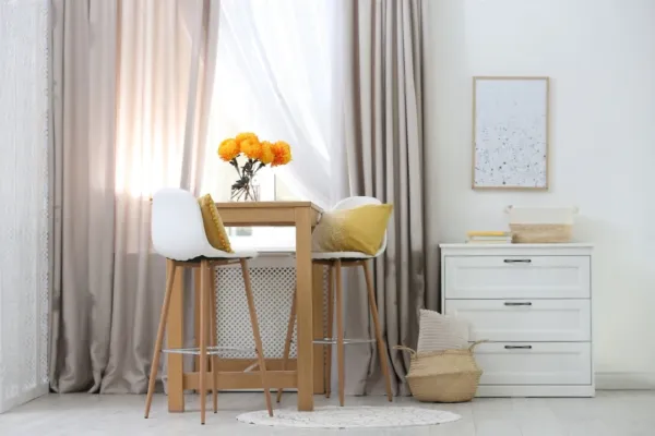 Tailored curtains in a Rockingham living room